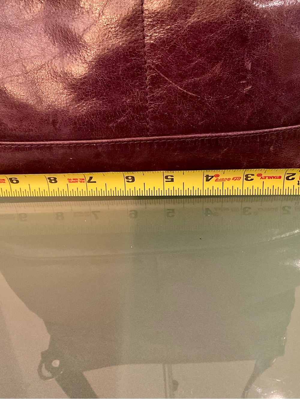 TANO POLISHED PURPLE LEATHER CROSSBODY WITH BLACK TRIM JOINTED CROSSBODY STRAP - Picture 12 of 15